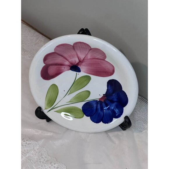 Primula Salad Plate Dessert A Mano Ceramic Daisy Replacement Four Made in Italy - Picture 2 of 9